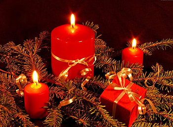 Holidays, Fire, Candles, Christmas, Holiday, Branch, Needles, Gift, Present HD wallpaper