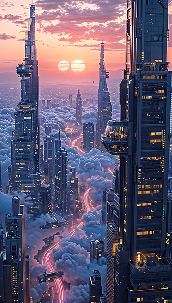 City of Tomorrow, steampunk, cityscape, surreal HD phone wallpaper