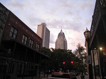 Downtown of Mobile, Alabama, buildings, city, dusk, town HD wallpaper