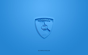 HNK Gorica, creative 3D logo, blue background, Druga HNL, 3d emblem, Croatian football club, Croatian Second Football League, Gorica, Croatia, 3d art, football, HNK Gorica 3d logo HD wallpaper