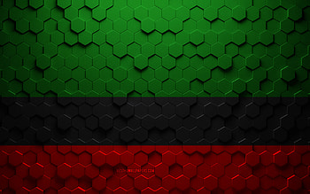 Flag of Duitama, honeycomb art, Duitama hexagons flag, Duitama 3d hexagons art, Duitama flag HD wallpaper