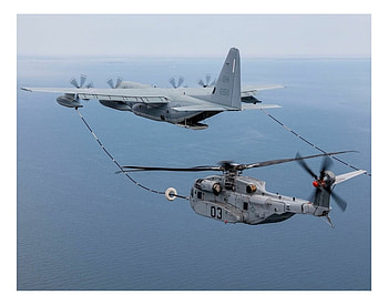 A C-130 Refuels A CH-53, USMC, CH-53, Mid-Air Refueling, C-130 HD wallpaper
