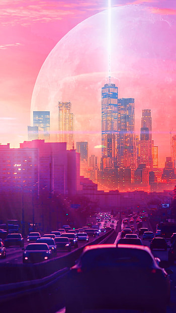 car, cityscape, Sci Fi, city, sci fi city HD phone wallpaper