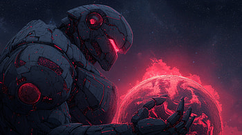 Giant Sci-Fi Robot: Ultra, Sci Fi, robot, giant, planet, dark HD wallpaper