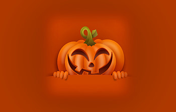 Happy Halloween!, halloween, smile, pumpkin, card, orange HD wallpaper