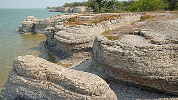 Steep Rock, Manitoba, coast, trees, sky, lake, usa HD wallpaper