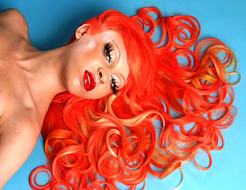 EXTREME HAIR.., medusa, extreme, orange, hair, woman HD wallpaper