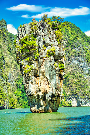 Rock island, nature, sea HD phone wallpaper