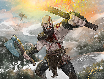 Kratos God Of War Fan Art , kratos, god-of-war-4, god-of-war, games, ps-games, artwork, artist, digital-art, deviantart HD wallpaper