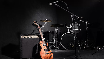 Rock band instruments, Musical vibes, Artistic expressions, Energetic melodies HD wallpaper