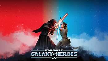 Star Wars Galaxy Of Heroes, star-wars-galaxy-of-heroes, games, rey, kylo-ren, star-wars HD wallpaper