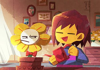 Undertale : Frisk & Flowey — Cozy Morning, Flowey (Undertale), Frisk (Undertale), video game, Undertale HD wallpaper