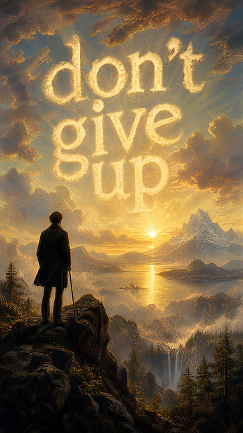 Don't Give Up | Dawn of Resolve | Keep Climbing | Hold Fast, Rise On, Sunrise HD phone wallpaper