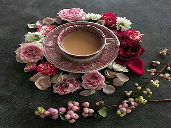 goffee,flowers,roses,morning, coffee, flowers, roses, morning HD wallpaper