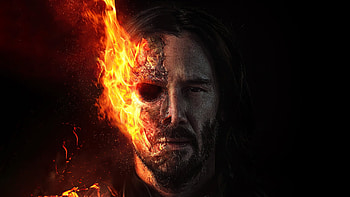 Ghost Rider (2022), afis, man, skull, poster, disney, ghost rider, comics, movie, actor, face, keanu reeves, fire, marvel HD wallpaper