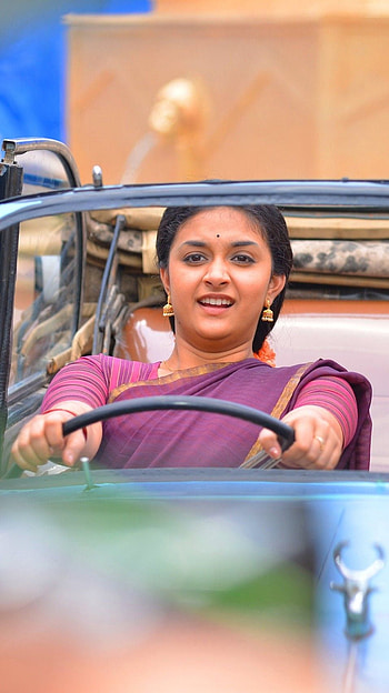 Nadigair thilakam, keerthi suresh, car driving HD phone wallpaper