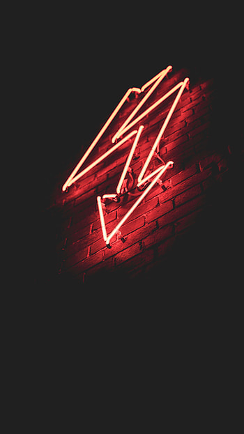 Lightning, Arrow, Dark, Wall, Neon HD phone wallpaper