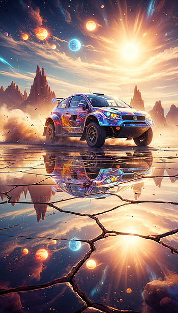 Cosmic Rally: Mirror Run, car HD phone wallpaper