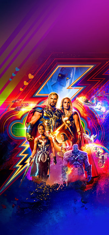 Thor colourful, love, pink, marvel, music, thunder HD phone wallpaper