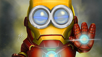 Minion As Iron Man , iron-man, superheroes, artwork, artstation HD wallpaper