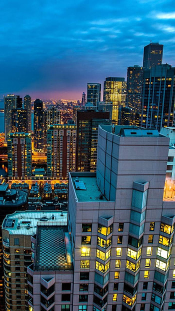 City at Dusk, man made, city HD phone wallpaper