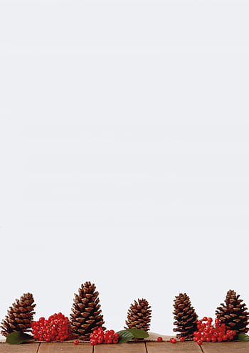 Elegant holiday decoration with pine cones and red berries on a wooden background, perfect for Christmas themes. HD phone wallpaper