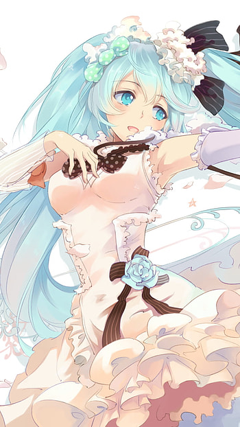 Aqua Elegance — Hatsune Miku , long hair, blue hair, blue eyes, dress, Hatsune Miku, Anime, Vocaloid HD phone wallpaper