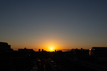 Cities, Sunset, Night, Horizon, Japan, Railway, Station, Tokyo HD wallpaper