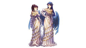 Anime girls, Albedo, Narberal Gamma, overload HD wallpaper