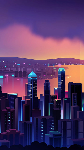 Neon city , resolution, Urban landscapes, Night lights HD phone wallpaper