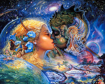 kiss, wide, fantasy, love HD wallpaper