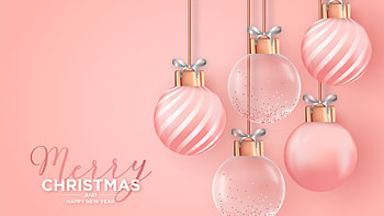 Merry Christmas And Happy Newyear Dark Peach Christmas Balls Decoration Ornaments Christmas HD wallpaper