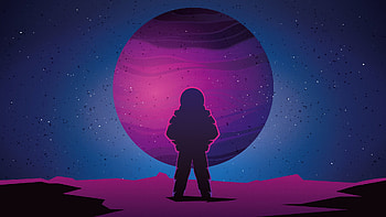 Astronaut, vaporwave, minimal, space, art HD wallpaper
