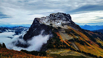 Fall in the Mountains, Lady Peak, British Columbia, clouds, landscape, sky, canada HD wallpaper
