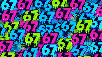 Glitch Neon 67 Meme —, Pattern HD wallpaper