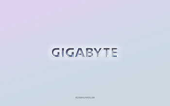 Gigabyte logo, cut out 3d text, white background, Gigabyte 3d logo, Gigabyte emblem, Gigabyte, embossed logo, Gigabyte 3d emblem HD wallpaper