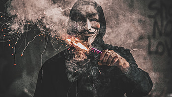 Man Holding Sparkles , mask, anonymus, graphy, hoodie HD wallpaper