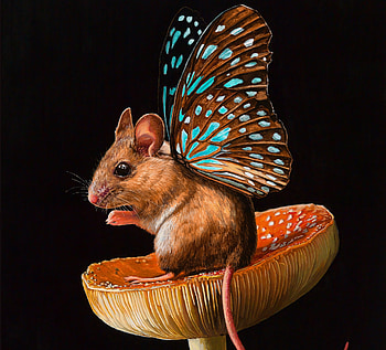 Throne, wings, fairy, ted, mouse, fantasy, art, cute, mushroom, lisa ericson HD wallpaper