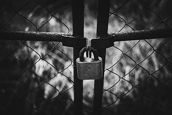 Lock, Miscellanea, Miscellaneous, Fence, Bw, Chb, Lattice, Trellis HD wallpaper