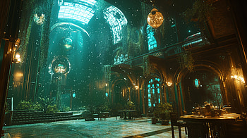 Magical Fantasy Interior - Ultra, interior, fantasy, magical, architecture, lightning HD wallpaper