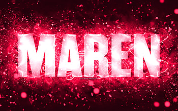 Happy Birtay Maren, , pink neon lights, Maren name, creative, Maren Happy Birtay, Maren Birtay, popular american female names, with Maren name, Maren HD wallpaper