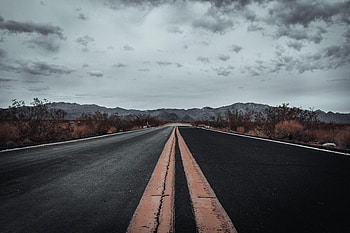 Nature, Mountains, Horizon, Road, Markup, Asphalt HD wallpaper