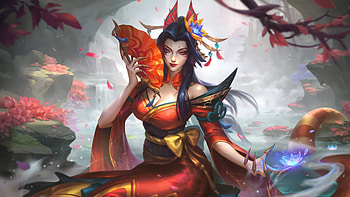 Cassiopeia Spirit Blossom Ruby Chroma Skin Chinese LoL Splash Art PC, Video Game, League Of Legends, Cassiopeia (League Of Legends) HD wallpaper