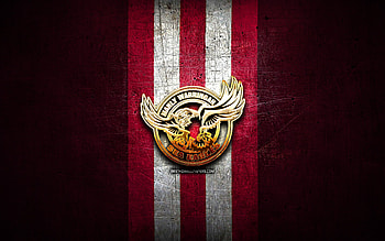 Manly Sea Eagles, golden logo, National Rugby League, purple metal background, australian rugby club, Manly Sea Eagles logo, rugby, NRL HD wallpaper