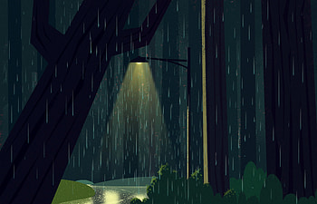 Art, Rain, Lamp, Lantern, Glow, Sad, Sadly HD wallpaper