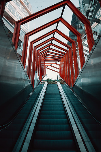 Cities, Architecture, Stairs, Ladder, Tunnel, Escalator HD phone wallpaper