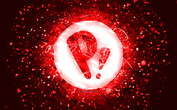 Pop OS red logo, , red neon lights, Linux, creative, red abstract background, Pop OS logo, OS, Pop OS HD wallpaper