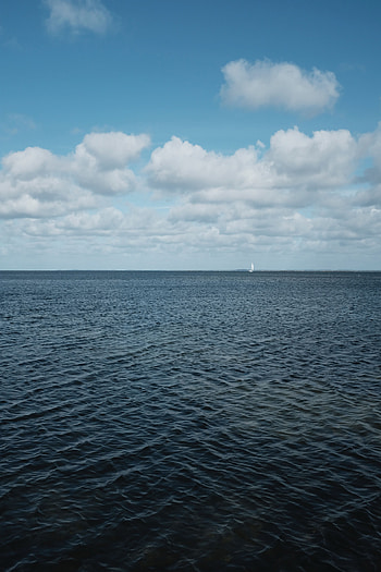 Nature, Sky, Sea, Clouds, Horizon, Ripples, Ripple, Boat HD phone wallpaper