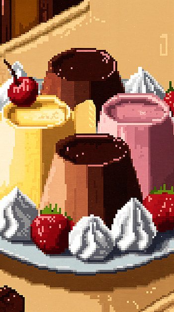 Pudding Delight: A Sweet for Your Screen, dessert, strawberry, Whipped Cream, sweets HD phone wallpaper