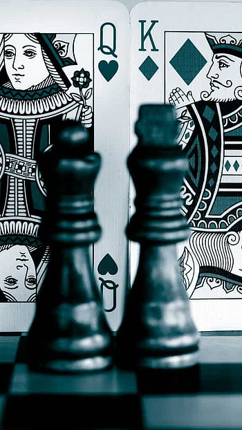 King Queen, Black And White, playing cards HD phone wallpaper